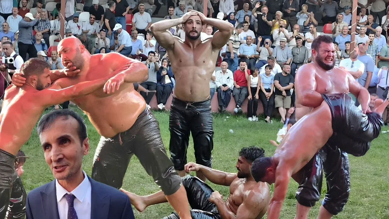 Karadeniz'in Kırkpınarı Dikmen güreşlerinden nefes kesen görüntüler